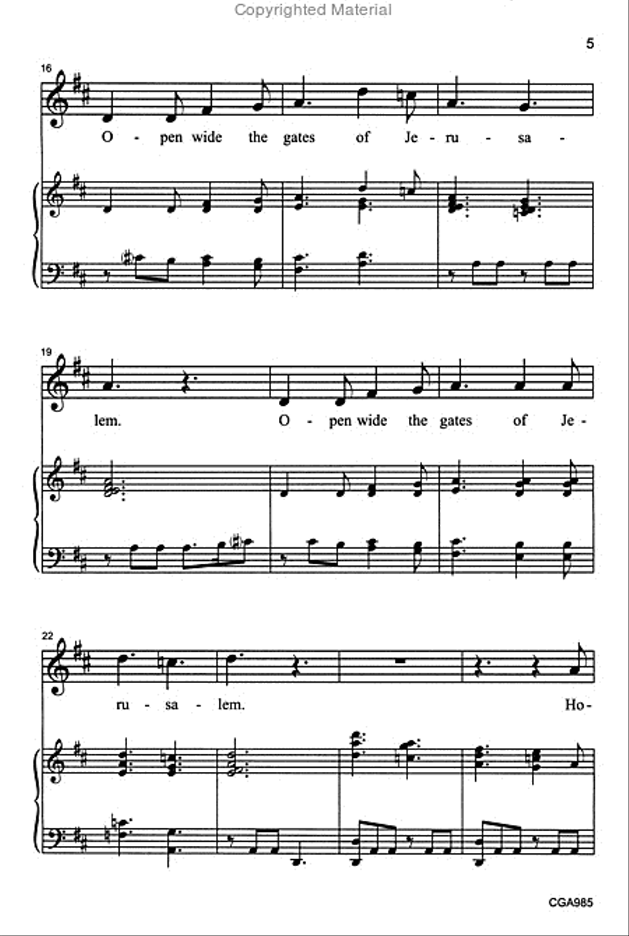 Hosanna Hosanna And Joyful Easter Day Unison Choir scores gallery preview page 4