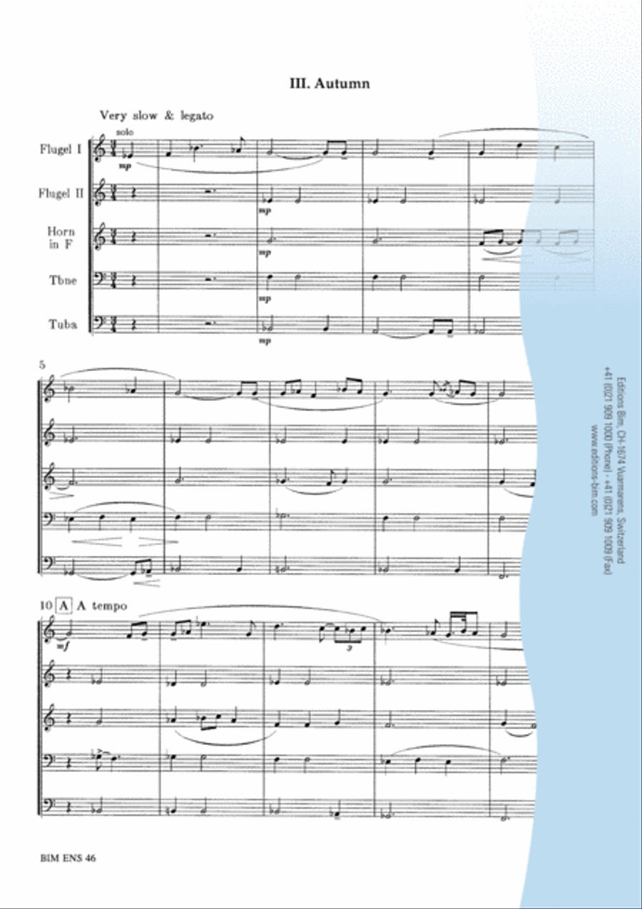 Seasons Seasons Brass Quintet scores gallery preview page 10