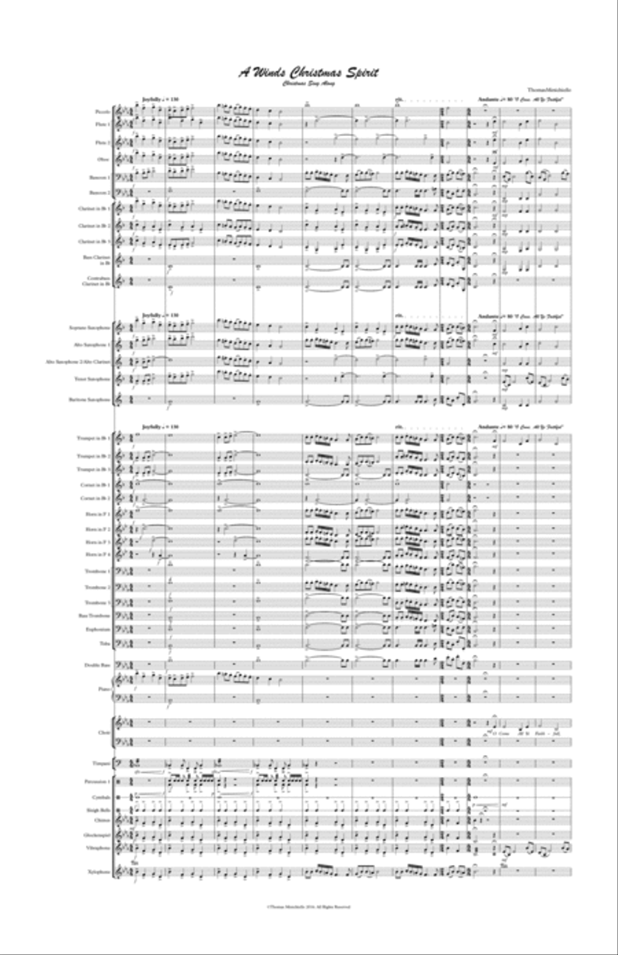 A Winds Christmas Spirit & Sing Along Concert Band scores gallery preview page 1