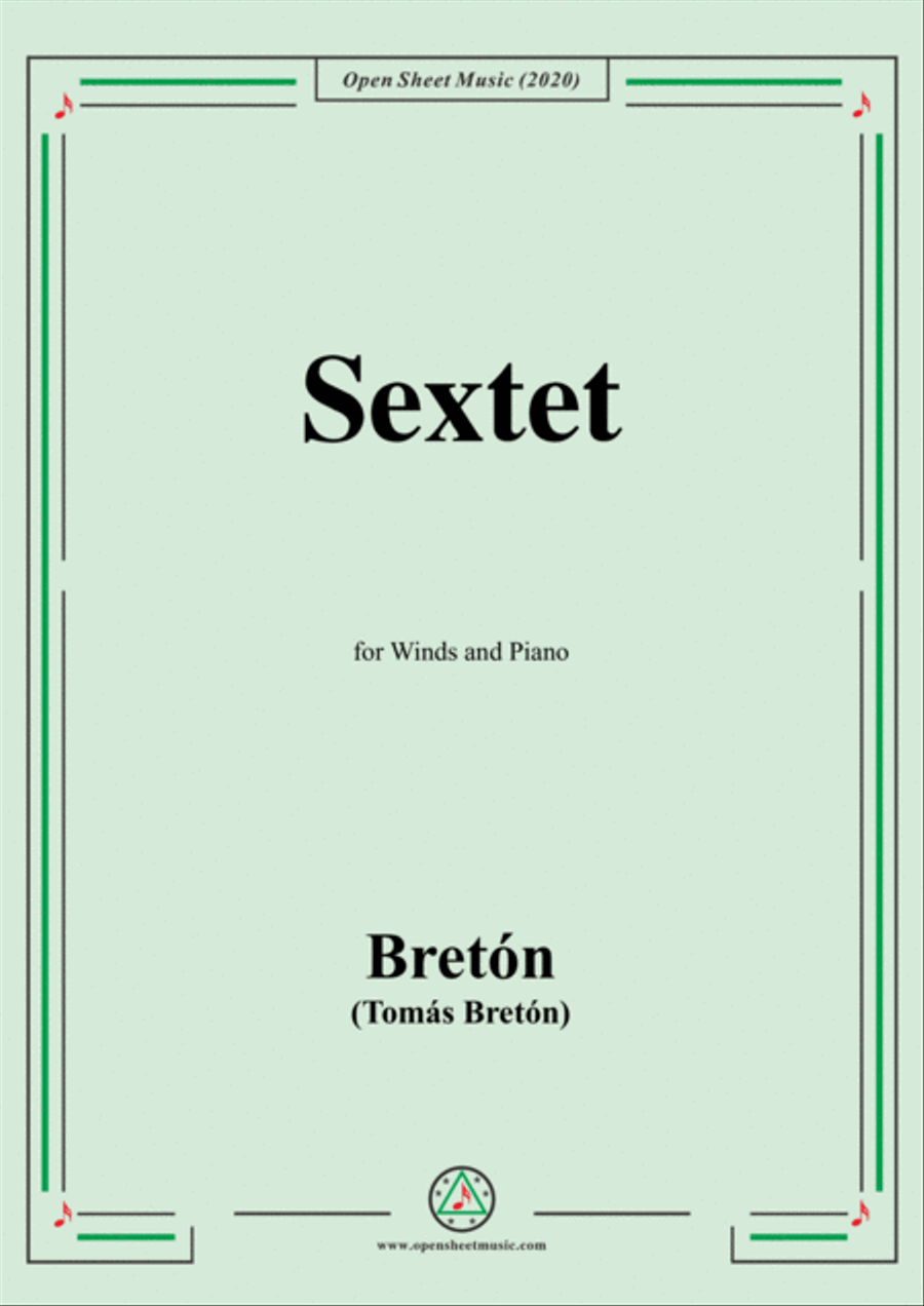 Bretón-Sextet,for Winds and Piano Bassoon scores gallery preview page 1