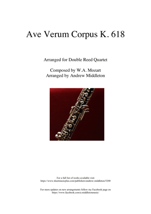 Book cover for Ave Verum Corpus K. 618 arranged for Double Reed Quartet