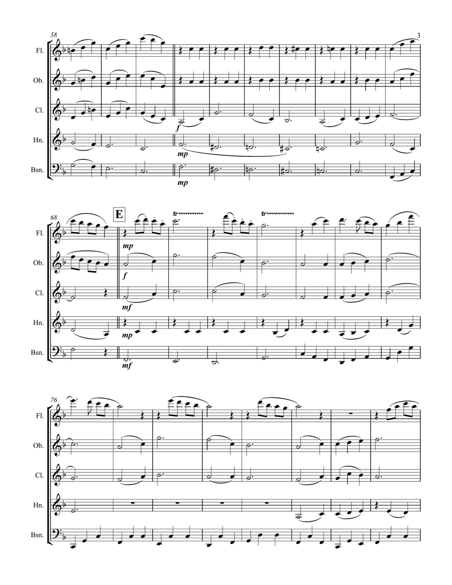 Edelweiss Woodwind Quintet scores gallery preview page 4