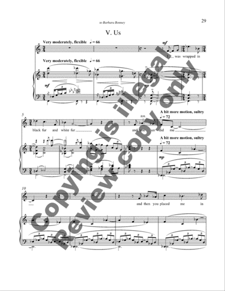 Sexton Songs Piano, Vocal scores gallery preview page 12