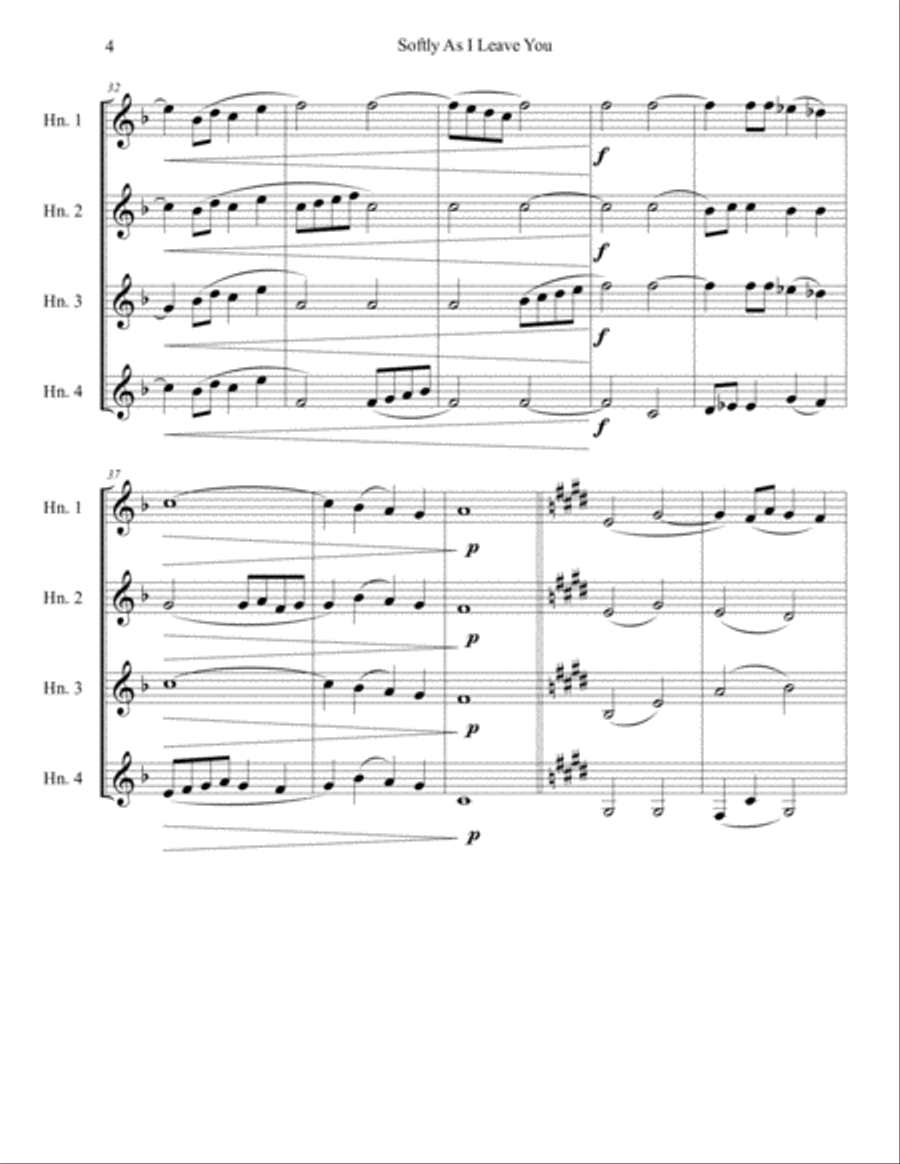 Softly As I Leave You Brass Ensemble scores gallery preview page 5