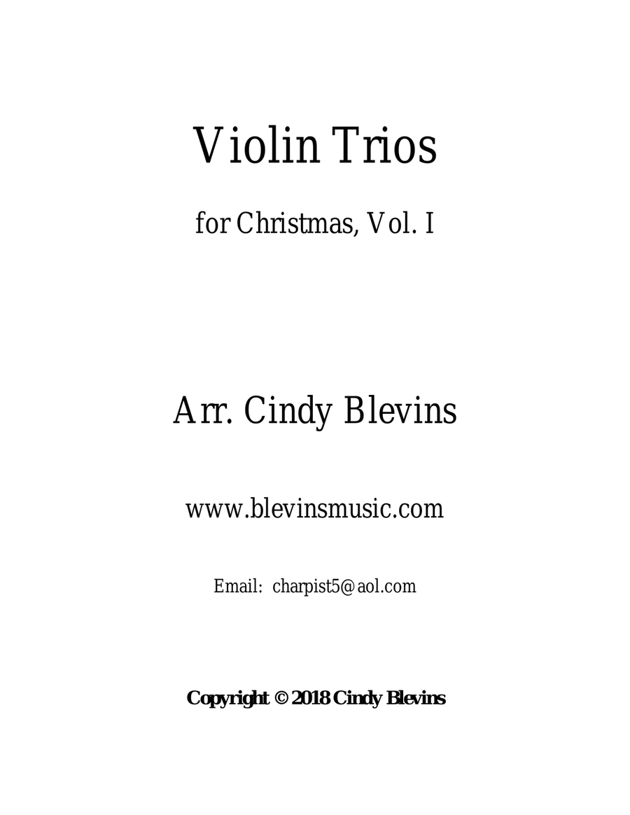 Violin Trios for Christmas, Vol. I image number null