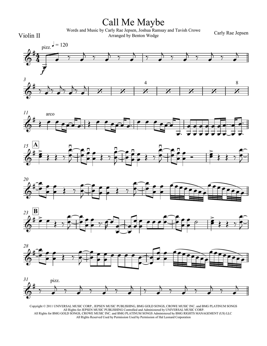 Call Me Maybe String Quartet scores gallery preview page 4