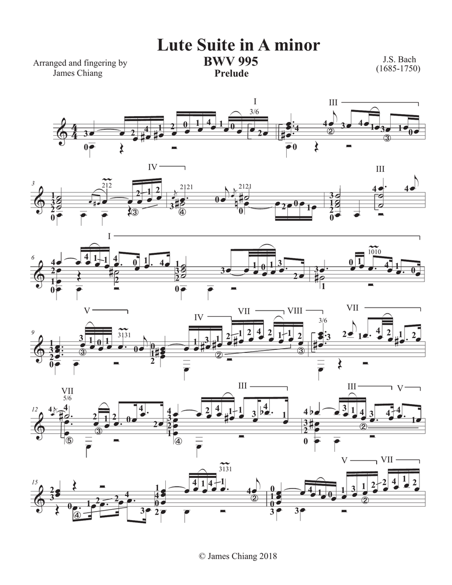 Complete Lute Suites by J.S. Bach Lute scores gallery preview page 1