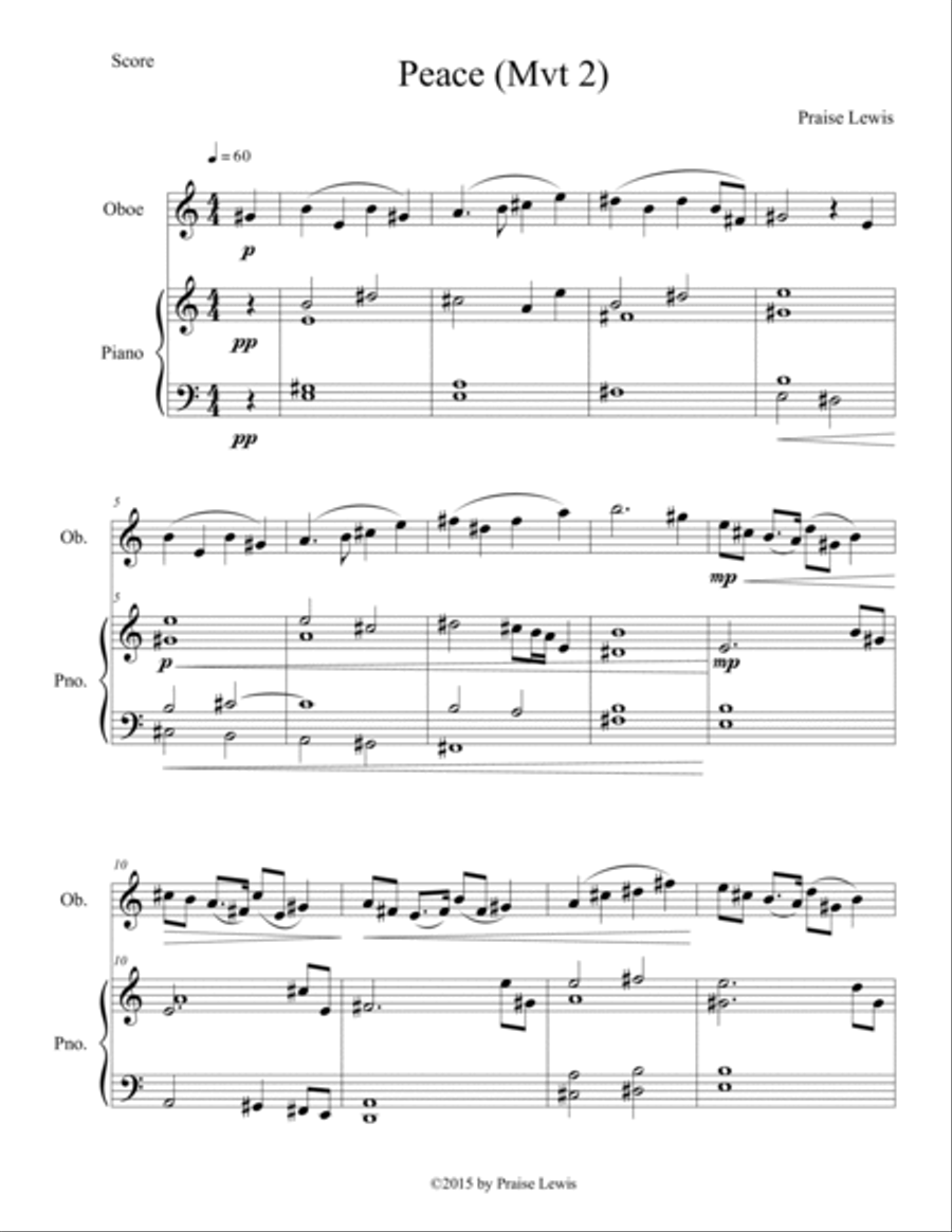 3 Emotions for Oboe and Piano Woodwind Duet scores gallery preview page 5
