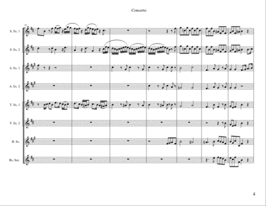 Concerto for Organ (BWV 593) Woodwind Ensemble scores gallery preview page 5