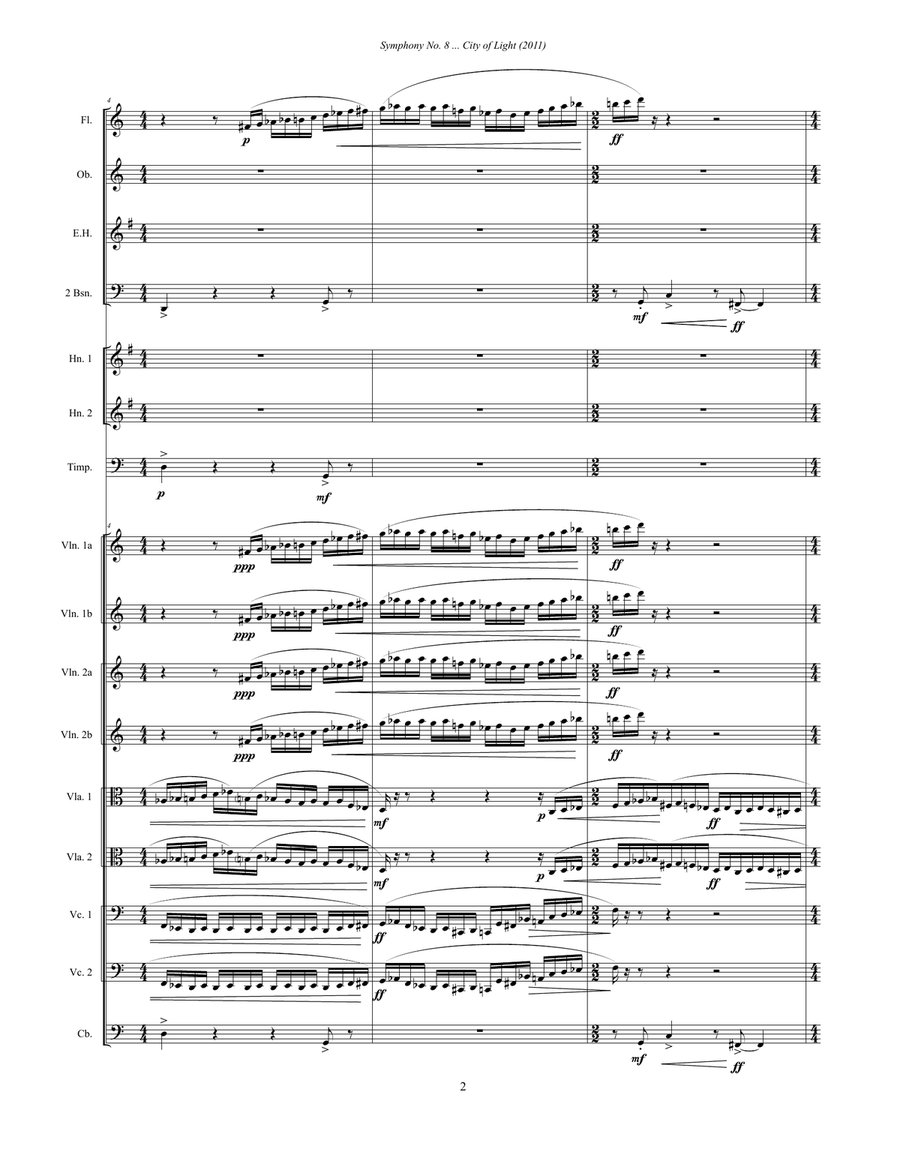 Symphony No. 8 ... City of Light (2011) for chamber orchestra - Score Only Chamber Orchestra scores gallery preview page 4