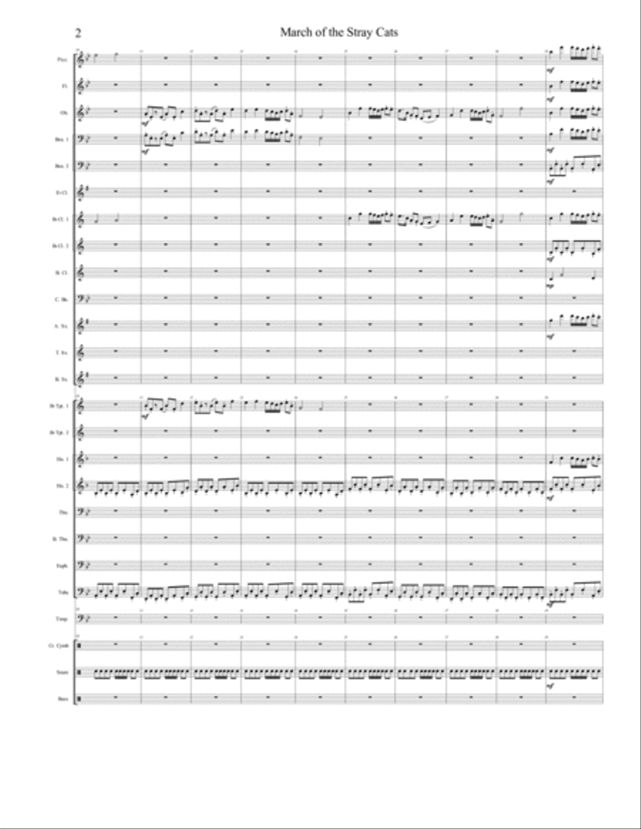 March of the Stray Cats March of the Stray Cats Concert Band scores gallery preview page 2
