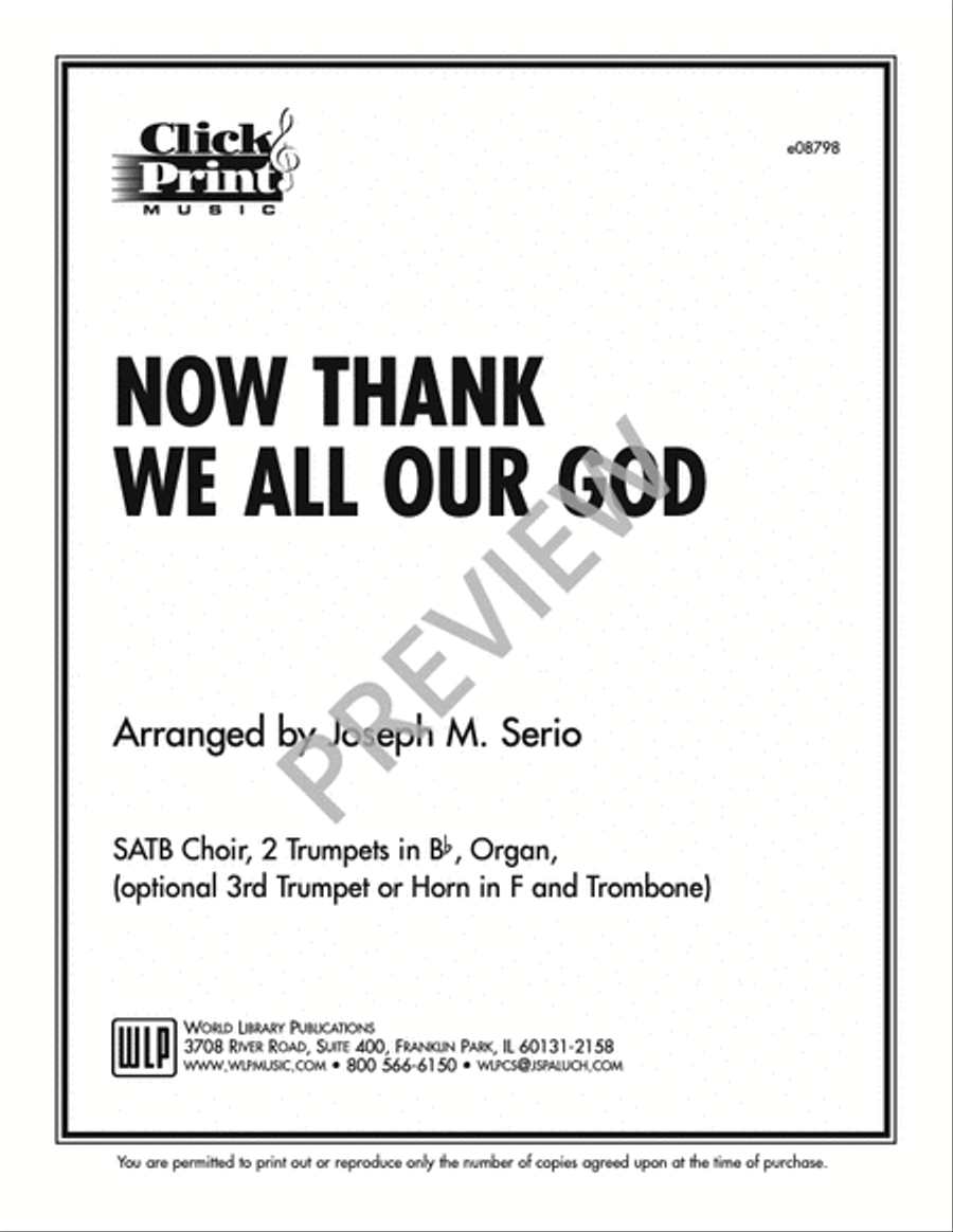 Now Thank We All Our God 4-Part scores gallery preview page 6