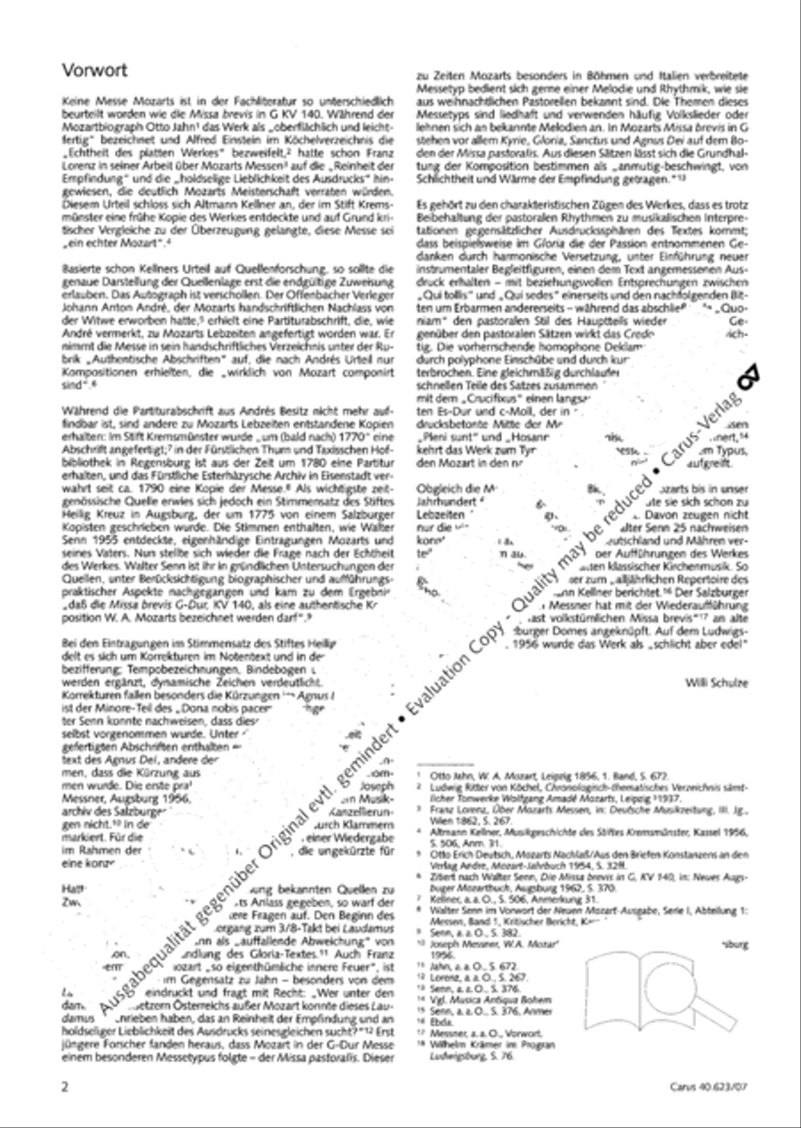 Missa brevis in G major 4-Part scores gallery preview page 3