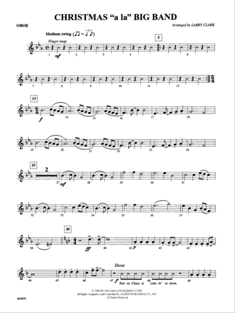 Christmas a la Big Band: Oboe Concert Band scores gallery preview page 1