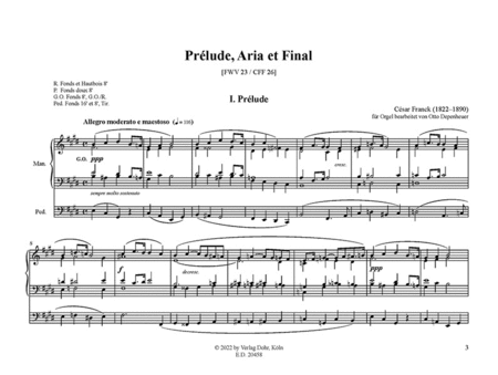 Prélude, Aria et Final FWV 23 (für Orgel)