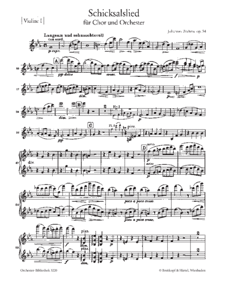 Song of Destiny Op. 54 by Johannes Brahms Choir - Sheet Music