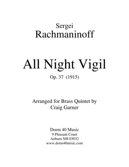 All Night Vigil. Op. 37 image number null
