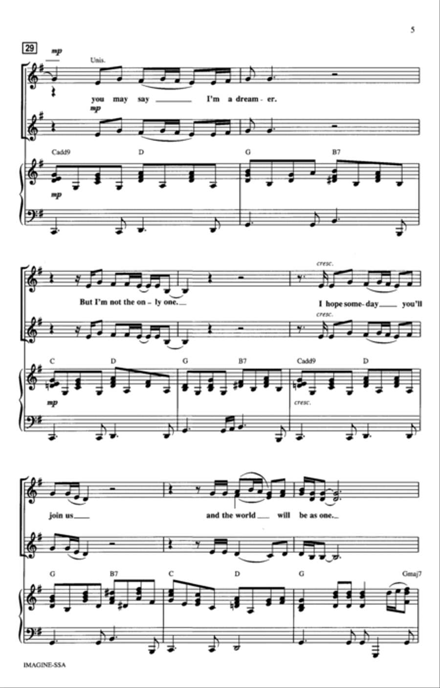 Imagine (arr. Mac Huff) SSA scores gallery preview page 4