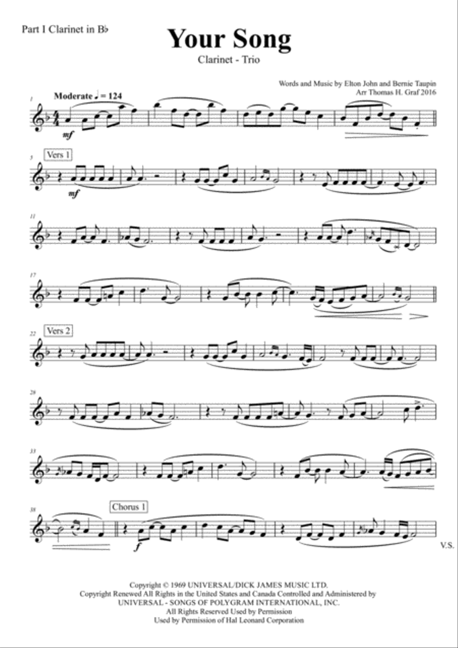 Your Song Clarinet Trio scores gallery preview page 4
