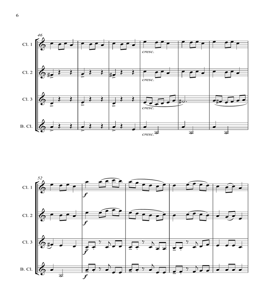 Fantasia on the Ukrainian Bell Carol - for Clarinet Quartet image number null