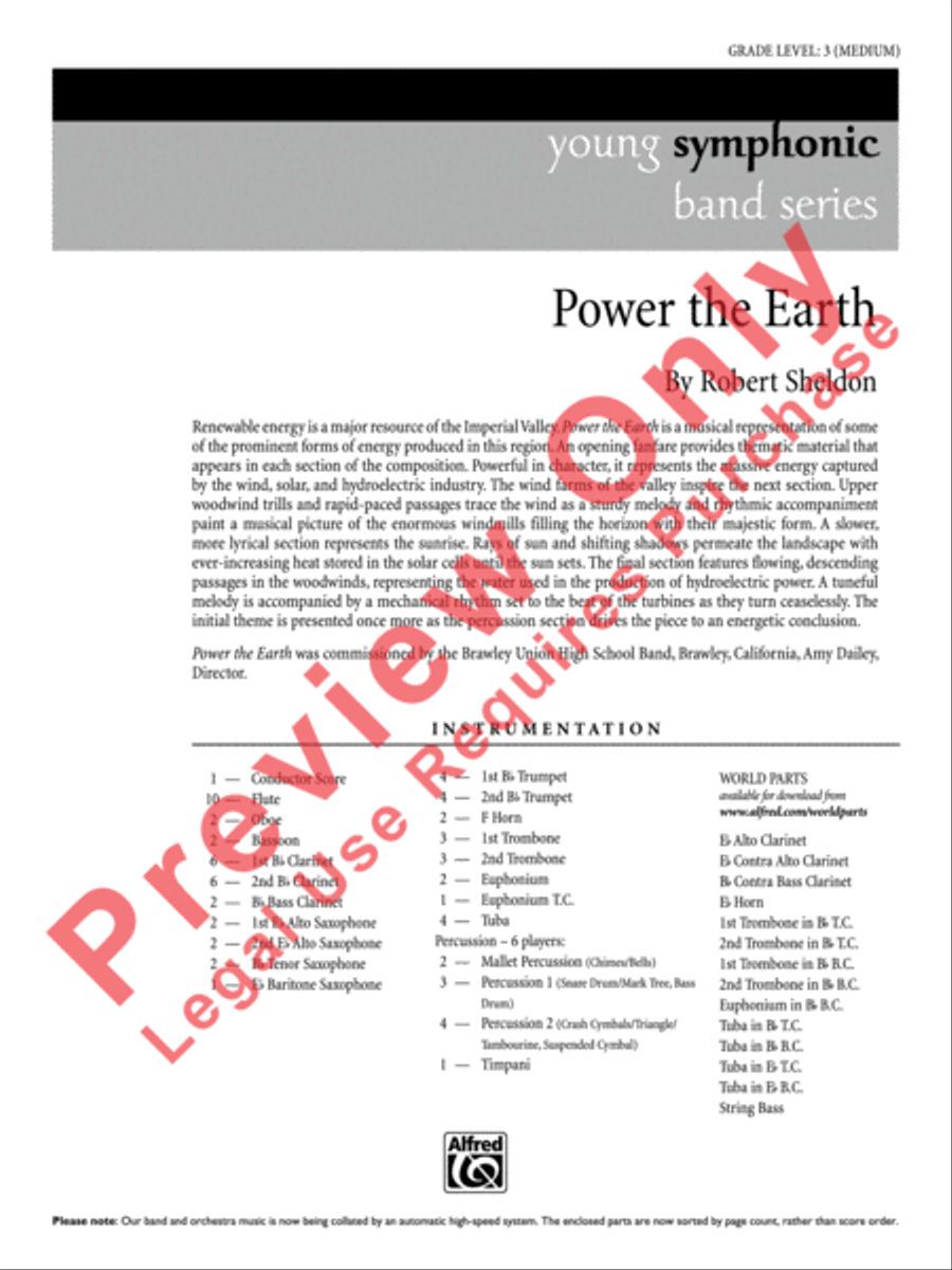Power the Earth Concert Band scores gallery preview page 2
