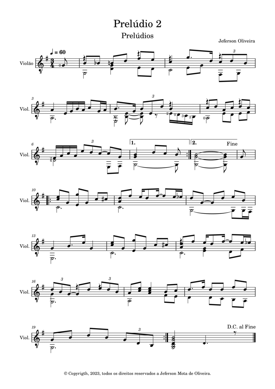 Prelúdio 2 Acoustic Guitar scores gallery preview page 1