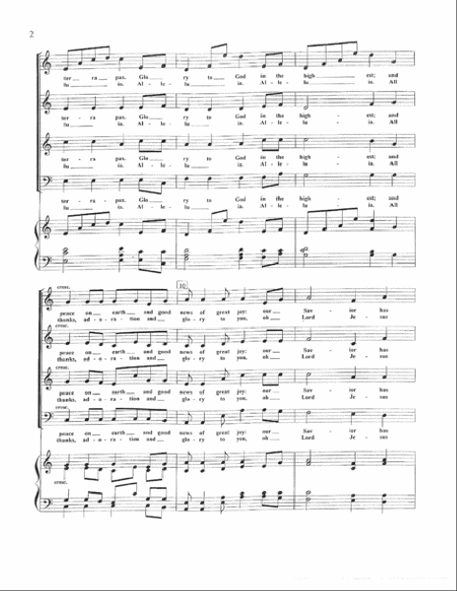 Gloria~Christmas/Alleluia~Easter 4-Part scores gallery preview page 3