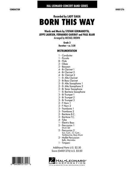Born This Way - Full Score