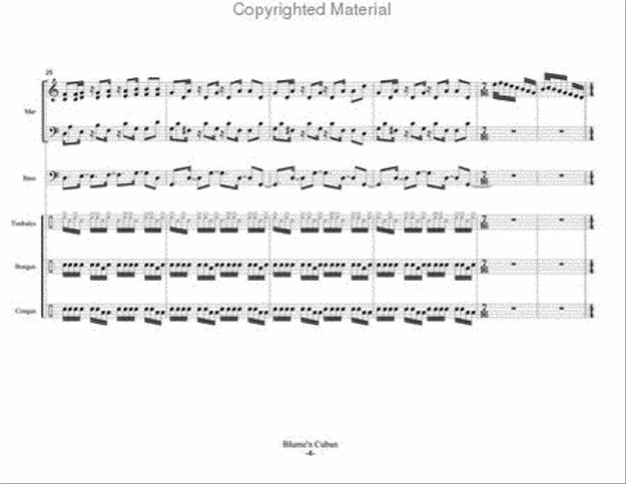 Blume'n Cuban Blume'n Cuban Percussion Ensemble scores gallery preview page 5