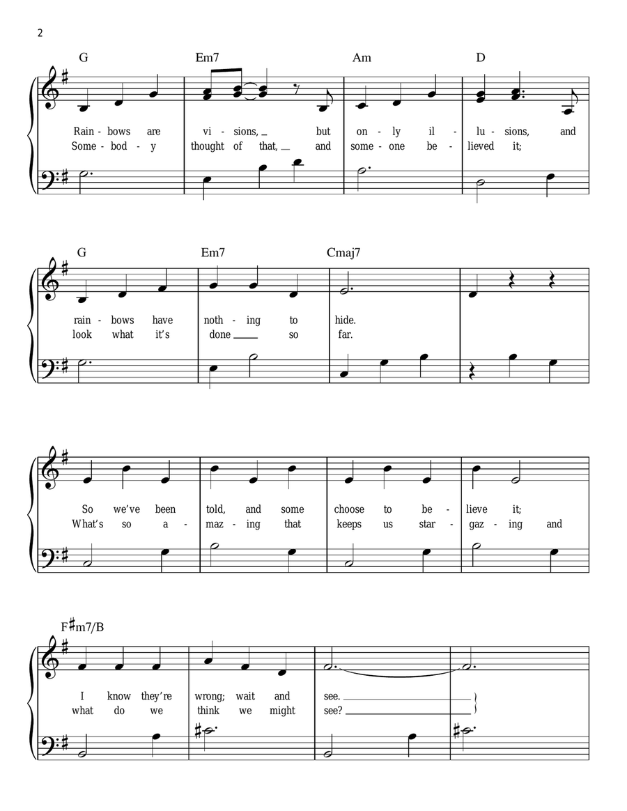 The Rainbow Connection Easy Piano scores gallery preview page 2