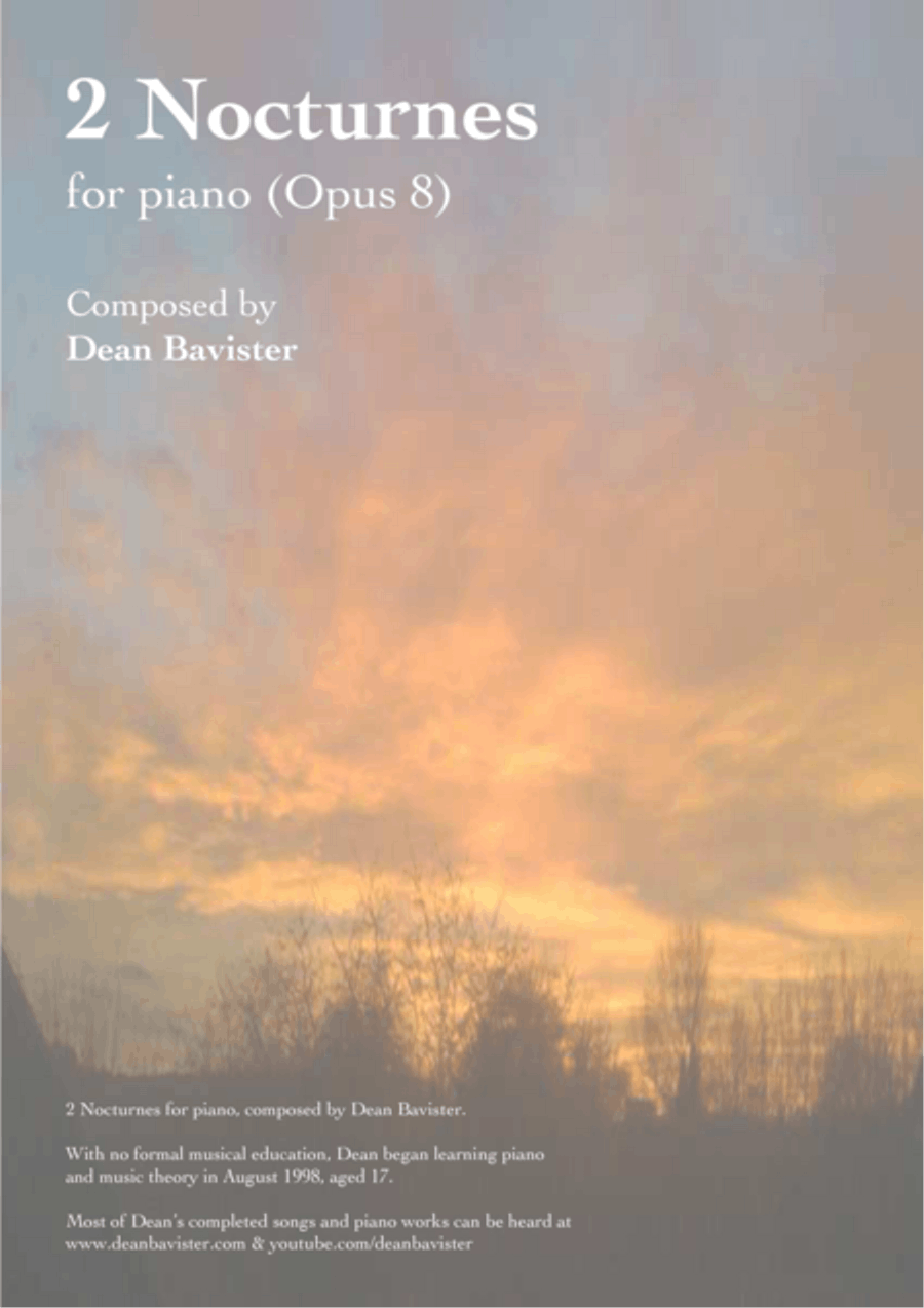 2 Nocturnes for Piano (Opus 8) Piano Solo scores gallery preview page 1