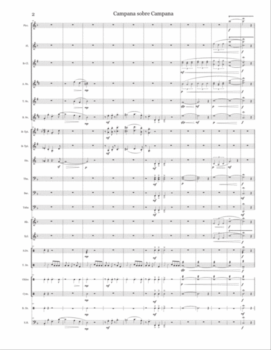 Campana sobre Campana - Score Only Marching Band scores gallery preview page 2