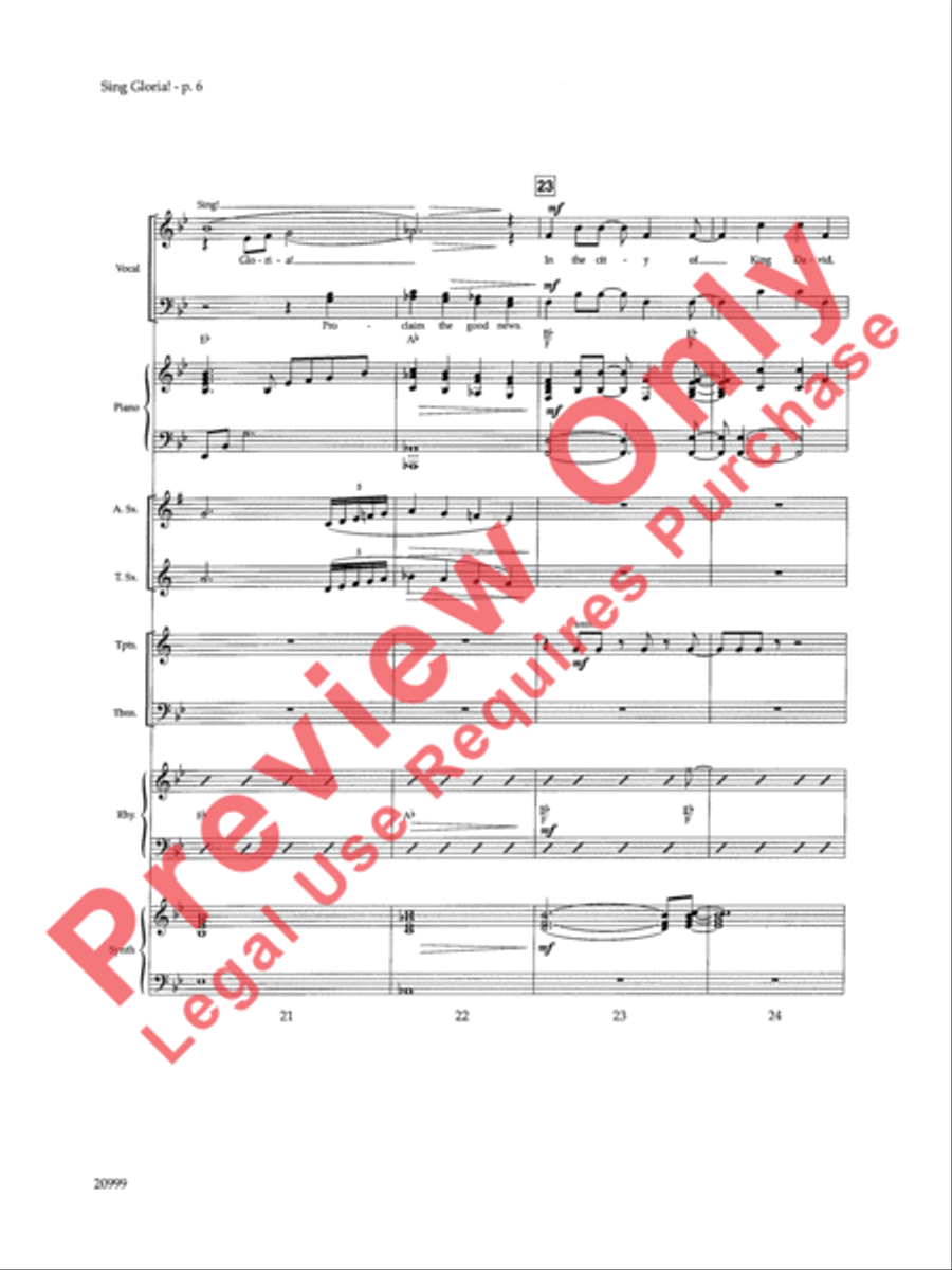 Sing Gloria! (A Song for Christmas) Choir scores gallery preview page 7