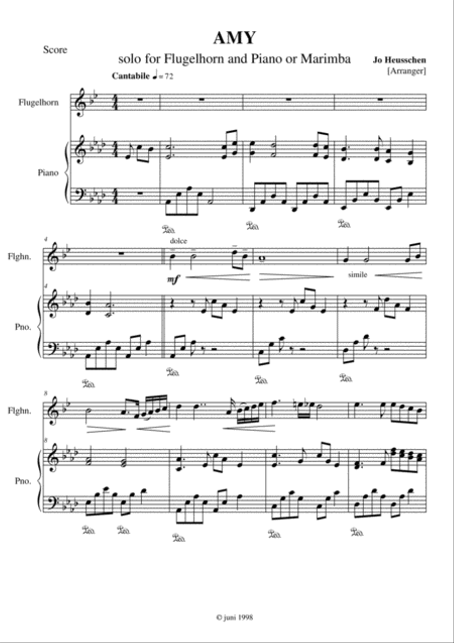 Amy Amy Trumpet Solo scores gallery preview page 1