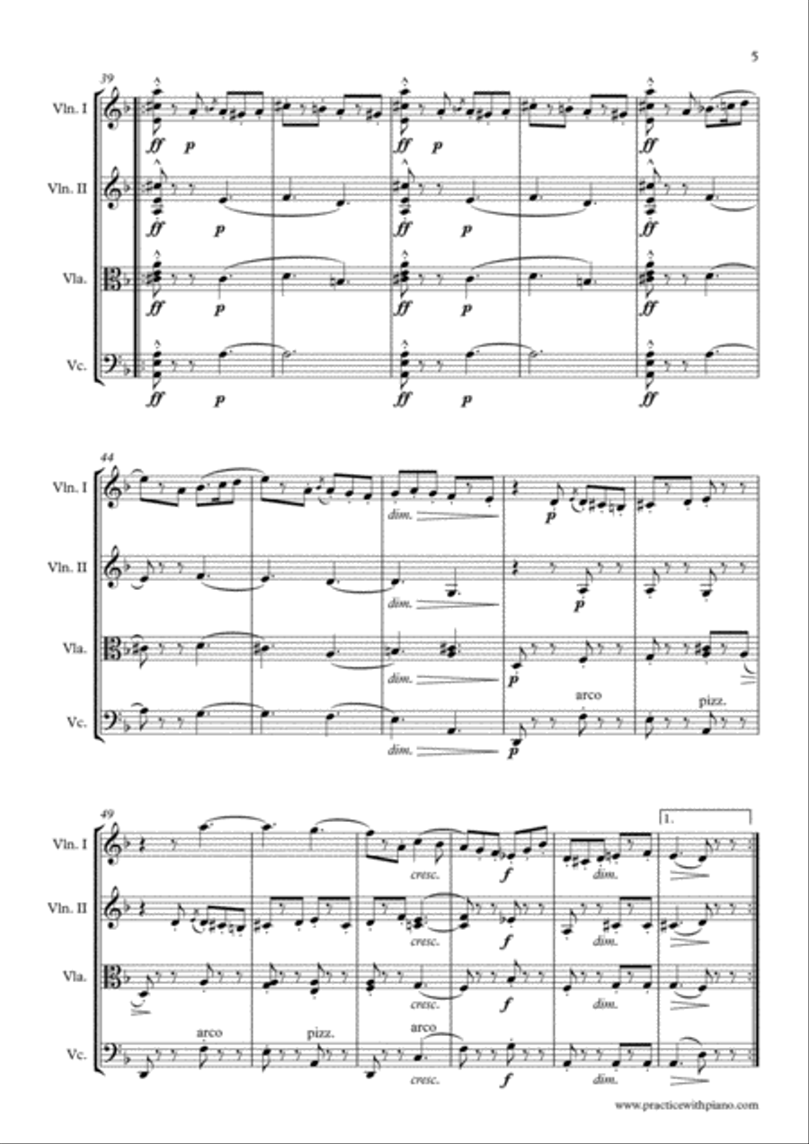 Funeral March For A Marionette, for string quartet, 