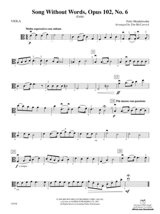 Song Without Words, Opus 102, No. 6 (Faith): Viola