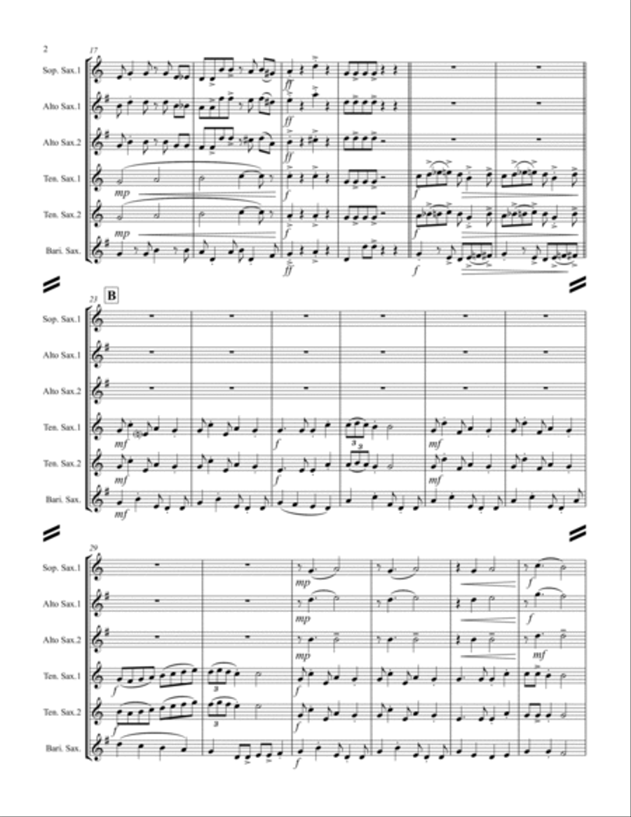 Parade of the Wooden Soldiers (for Saxophone Quintet SATTB or AATTB) Saxophone Quintet scores gallery preview page 3