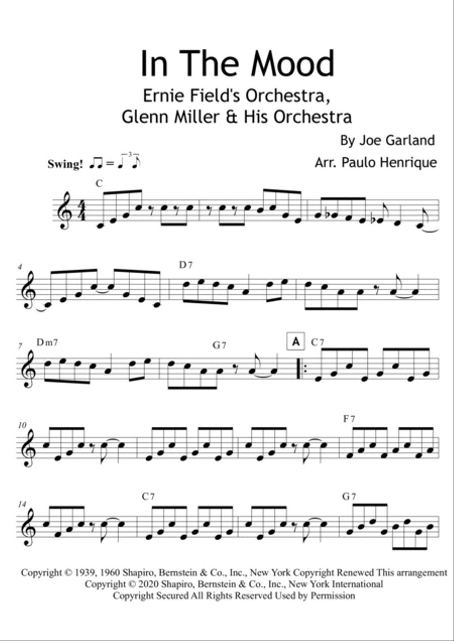 In The Mood Easy Piano scores gallery preview page 2