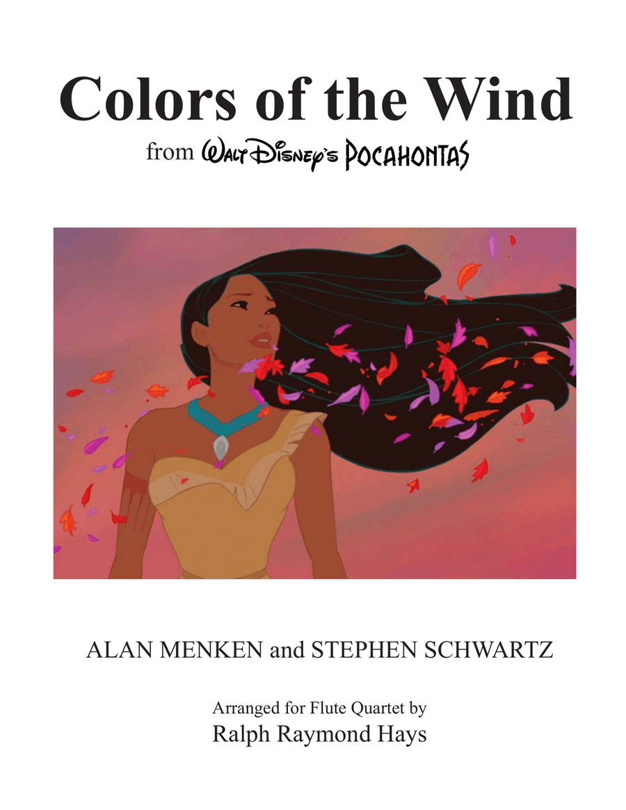 Colors Of The Wind Flute Quartet scores gallery preview page 1