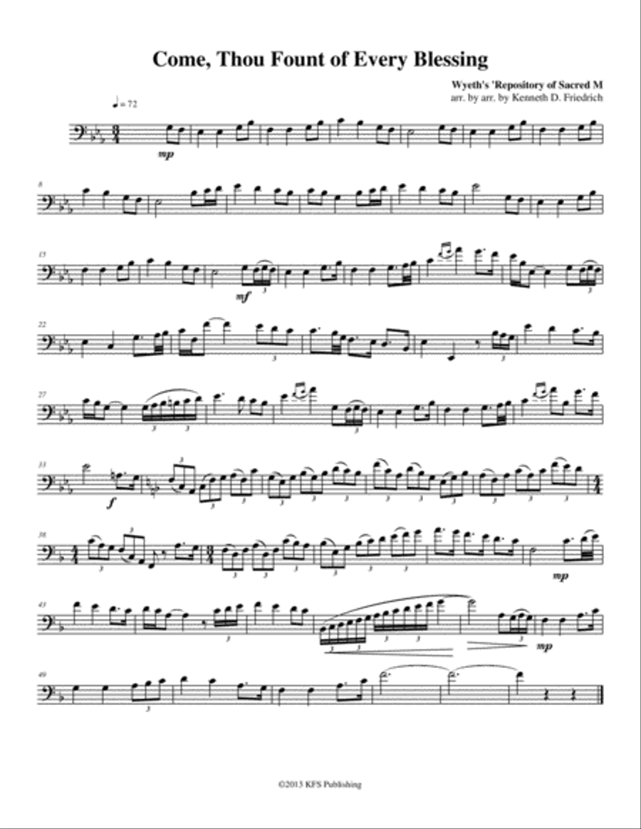 52 Selected Hymns for the Solo Performer - trombone or euphonium Brass Duet scores gallery preview page 5