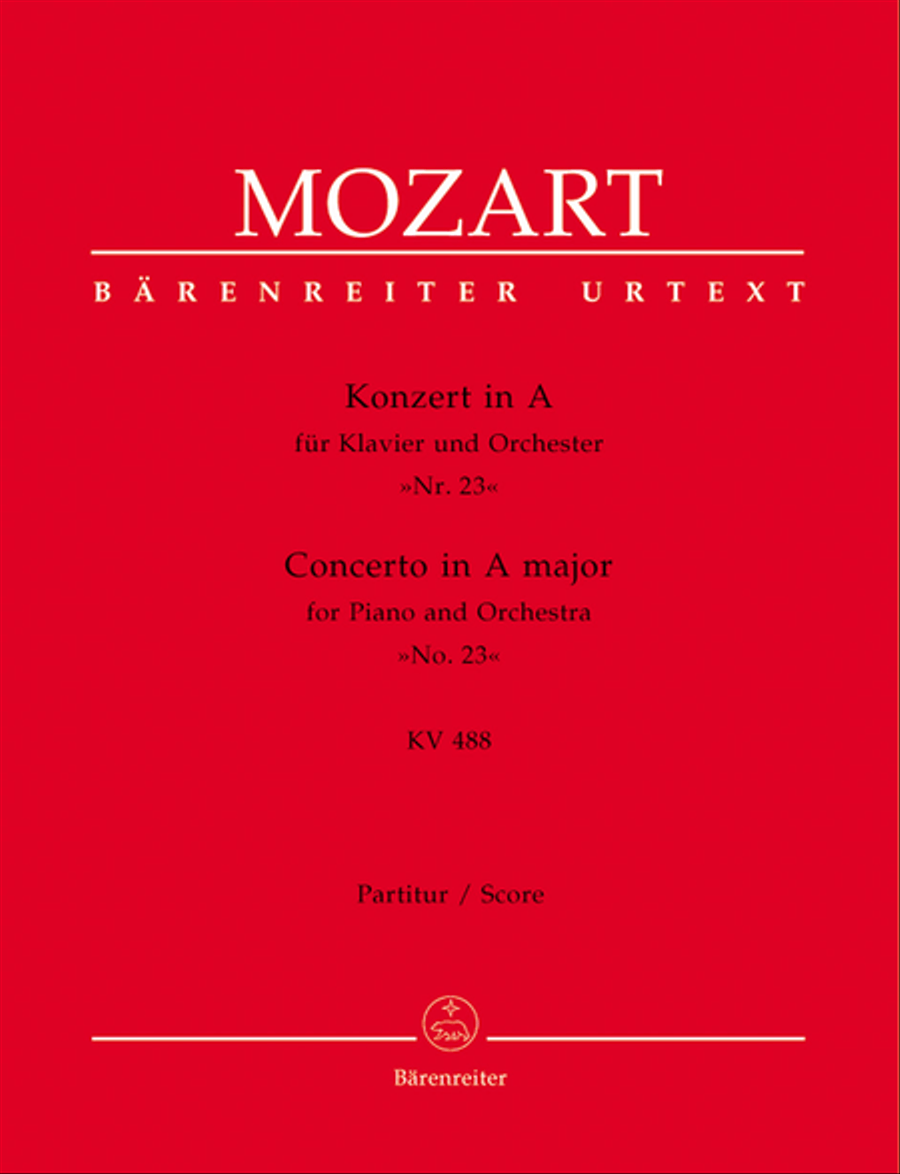 Concerto for Piano and Orchestra, No. 23 A major, KV 488