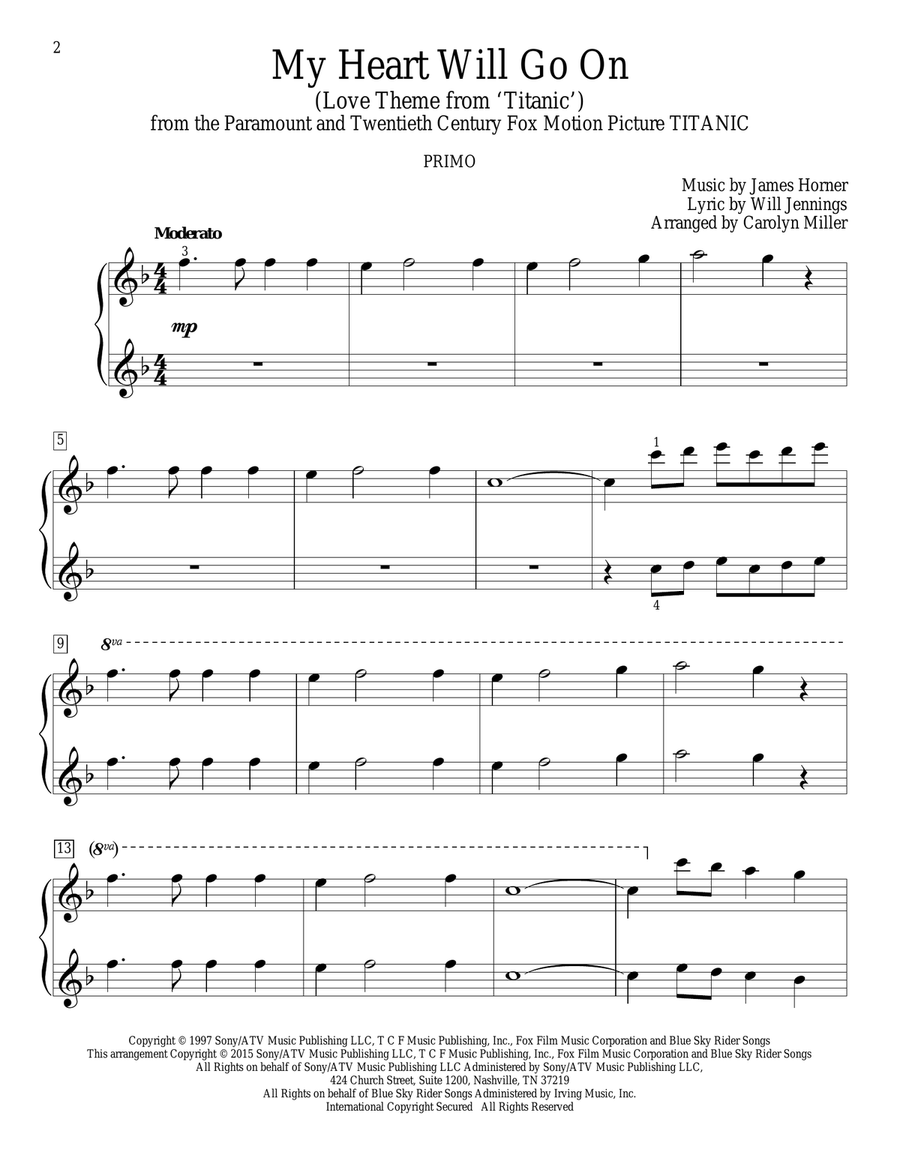 My Heart Will Go On (Love Theme From Titanic) Piano Method scores gallery preview page 2