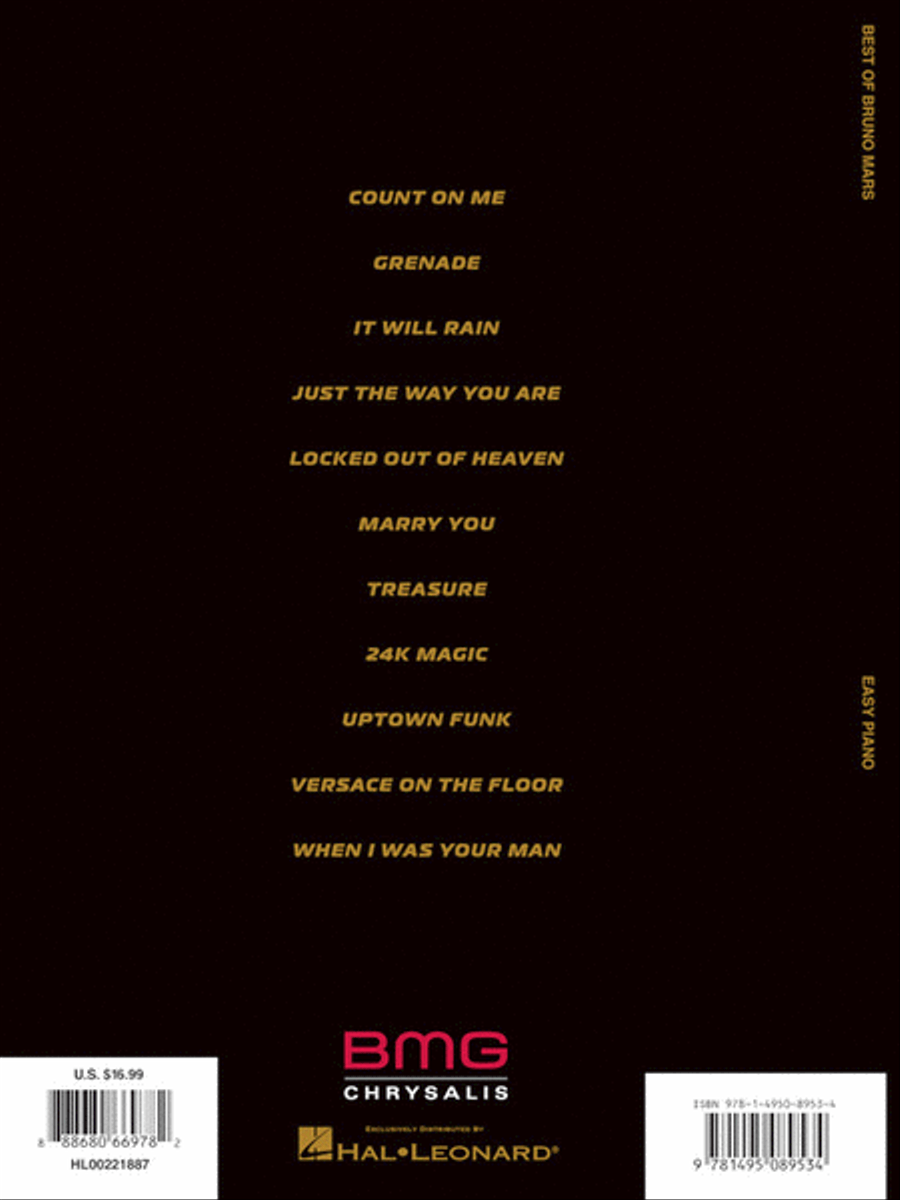 Best of Bruno Mars Easy Piano scores gallery preview page 6