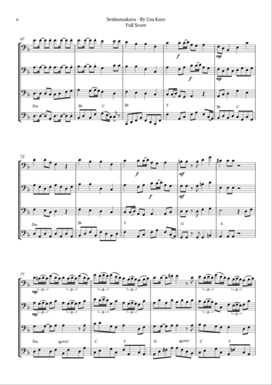 Senbonzakura Bassoon Quartet scores gallery preview page 6