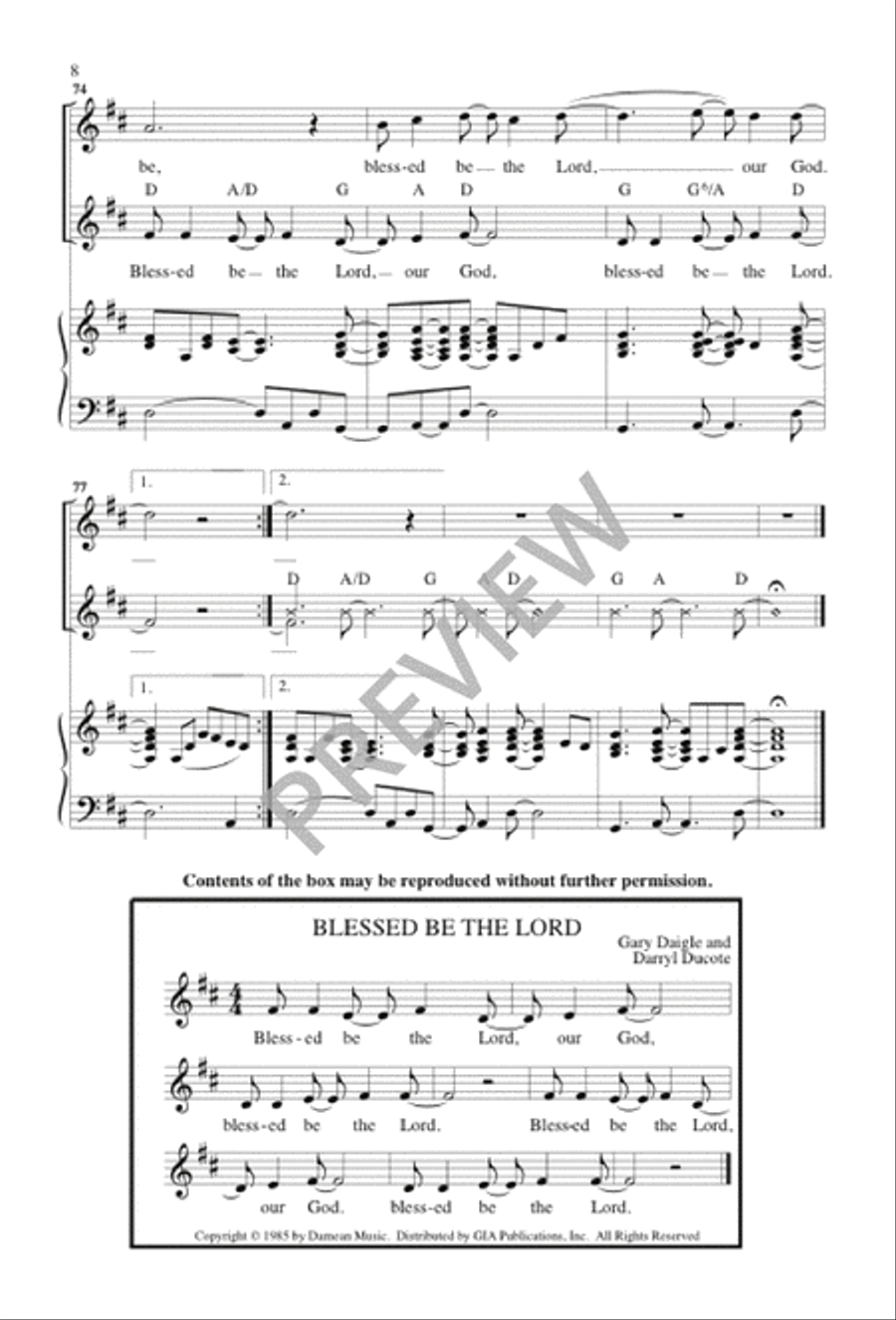 Blessed Be the Lord Blessed Be the Lord Unison Choir scores gallery preview page 9