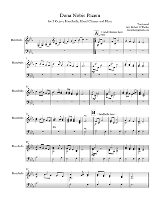 Dona Nobis Pacem for two octave Handbells - Score Only