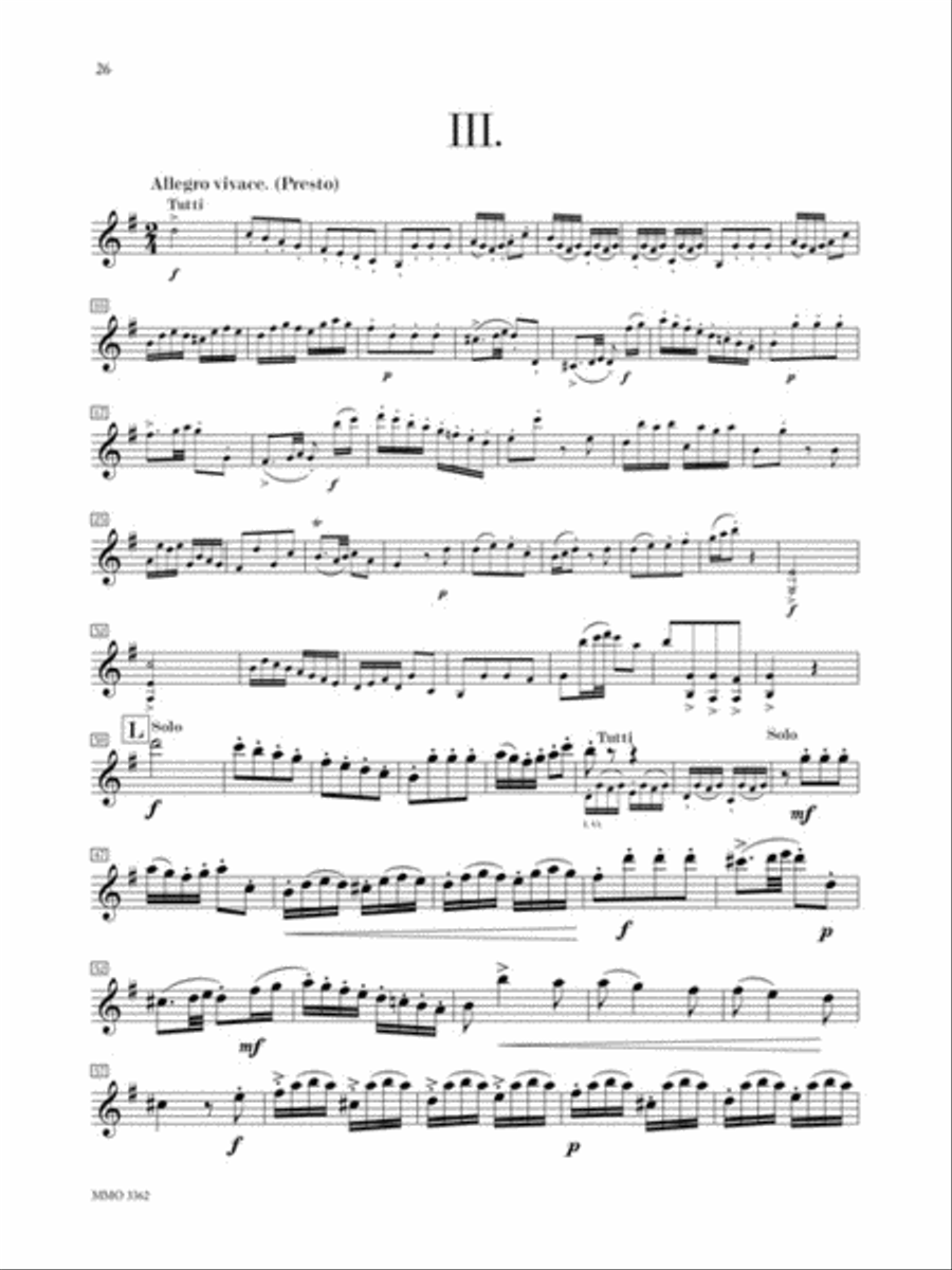 Mozart – Flute Concerto No. 2 in D Major, K. 314; Quantz – Flute Concerto in G Major Flute Solo scores gallery preview page 4