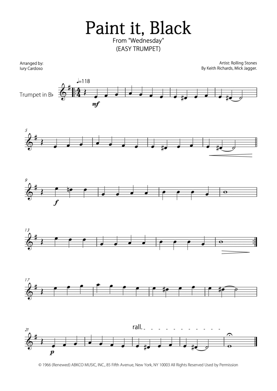 Paint It, Black B-Flat Trumpet scores gallery preview page 1