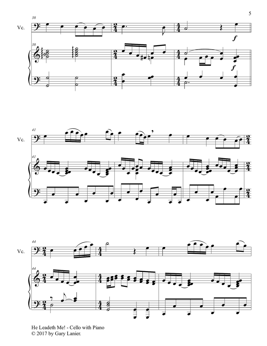 Gospel Hymns for Cello (Cello with Piano Accompaniment) Piano scores gallery preview page 6
