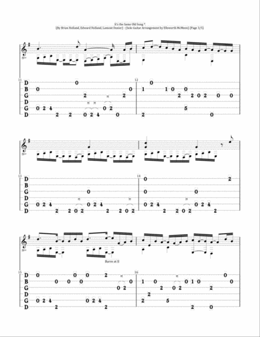 It's The Same Old Song Acoustic Guitar scores gallery preview page 3